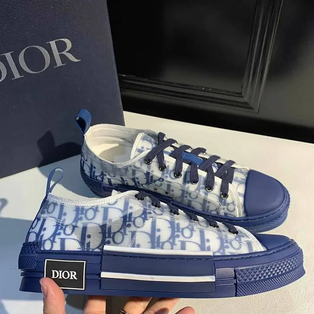 Dior B23 League Low-Top Sneaker Blue Dior Oblique Canvas for Unisex Dior B23 League Low-Top Sneaker Blue Dior Oblique Canvas for Unisex