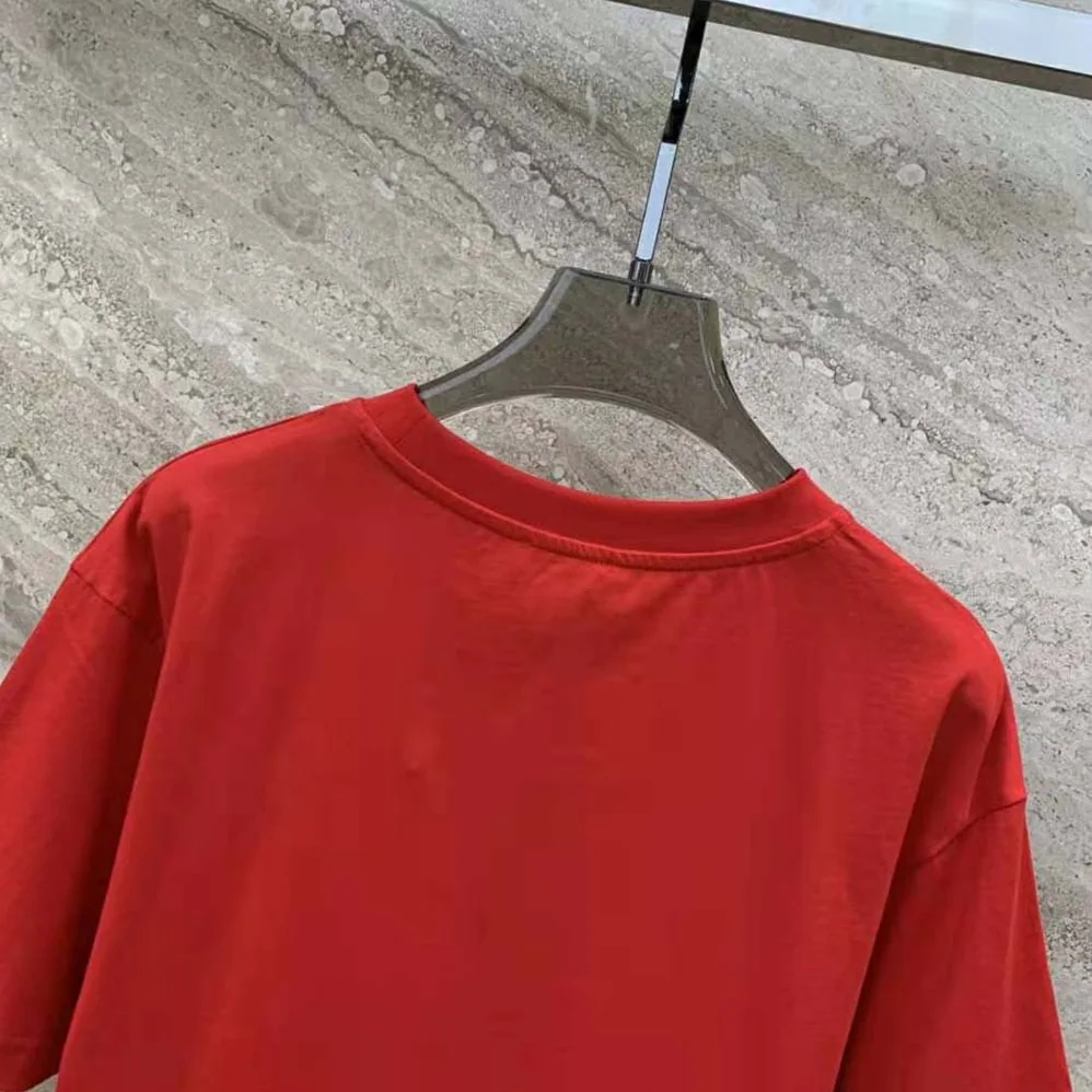 Dior Christian Dior Couture Relaxed-Fit T-Shirt Red Organic Cotton Jersey for Men