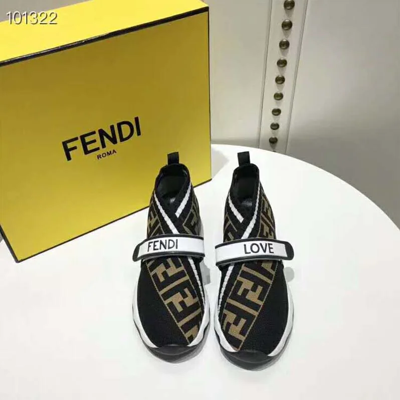 Fendi Shoes Black Fabric Sneakers for Unisex Fendi Shoes Black Fabric Sneakers for Unisex