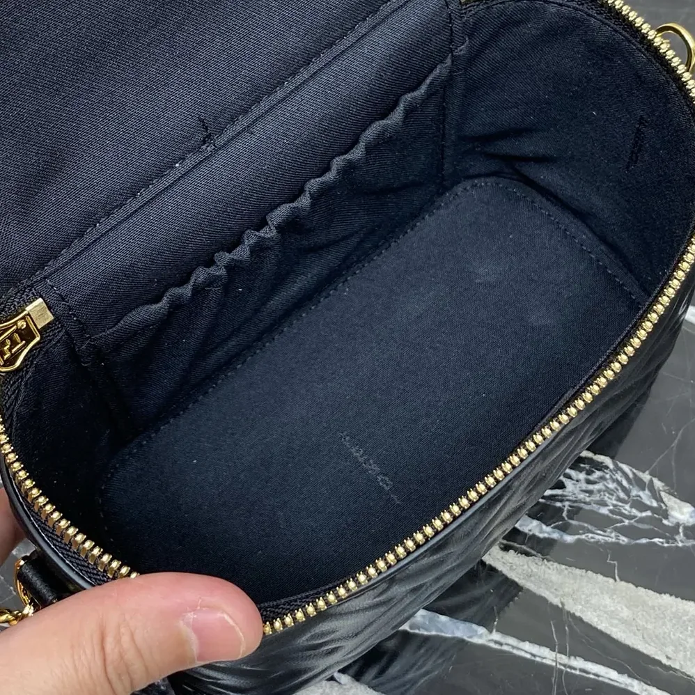 Fendi Vanity Black Nappa Leather Mini for Women in Bag With Ff Motif