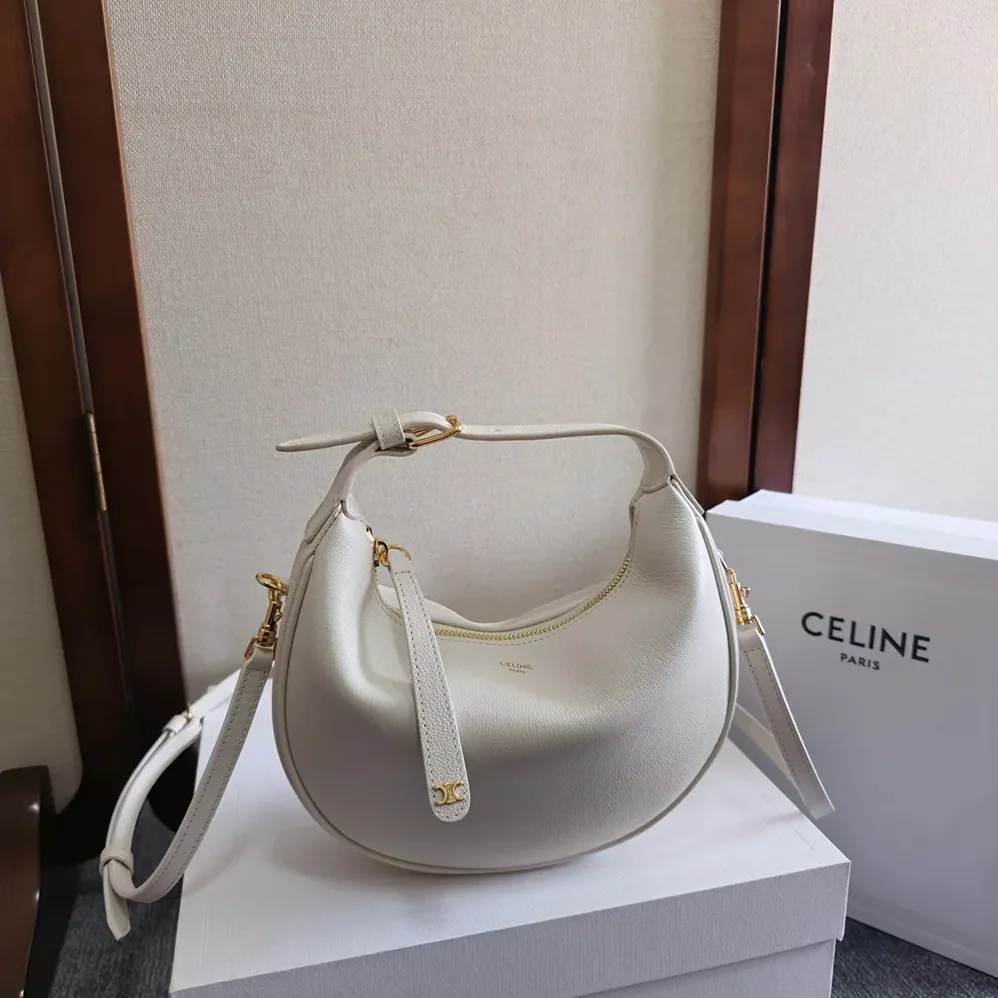 Celine Teen Celine Lulu in Grained Calfskin for Women in White Celine Teen Celine Lulu in Grained Calfskin for Women in White