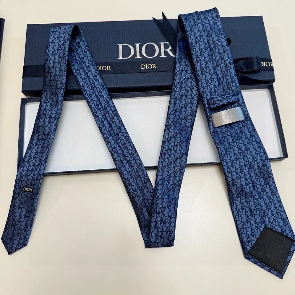 Dior Oblique Tie Blue and Black Silk for Men Dior Oblique Tie Blue and Black Silk for Men