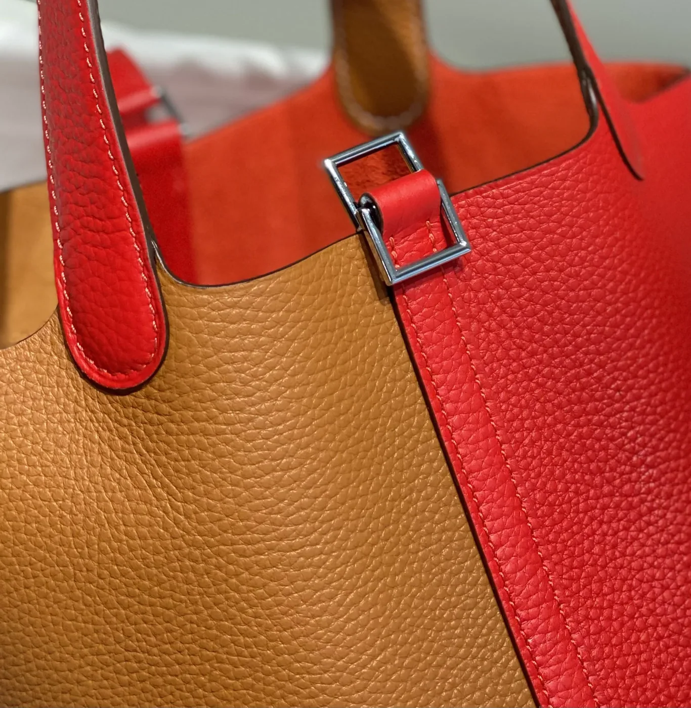 Hermes Picotin Lock 18 Bag Brown in Red / Hermes Picotin Lock 18 Bag Brown in Red /