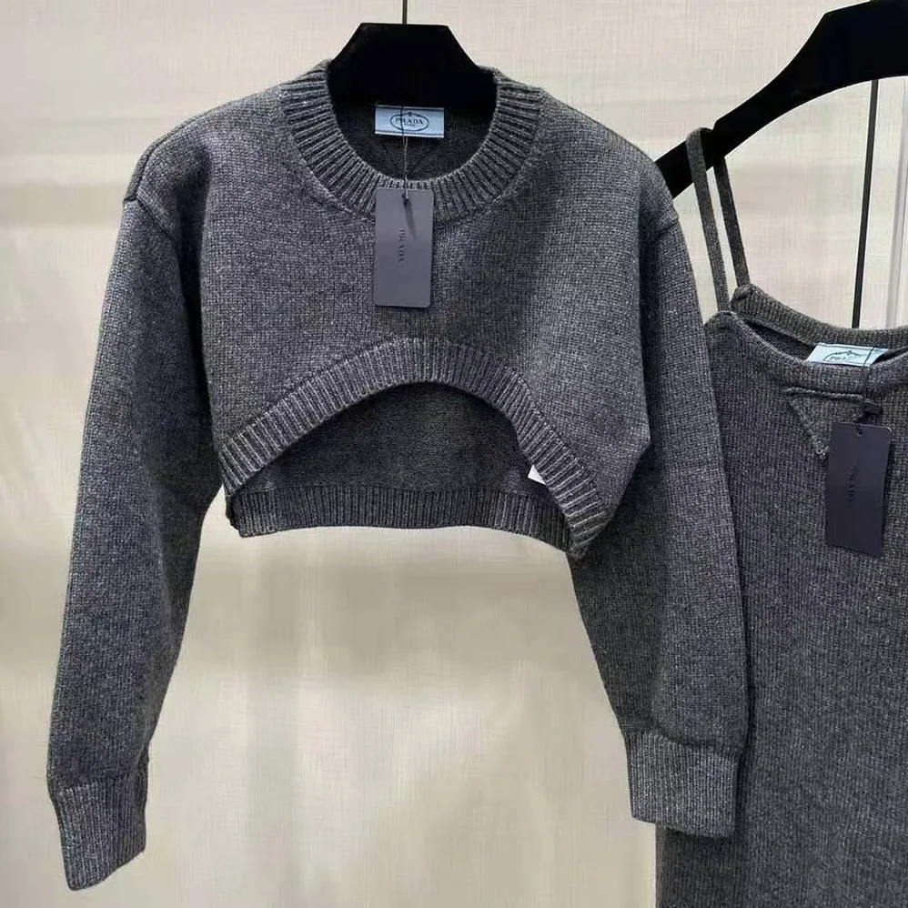Prada Cashmere and Wool Sweater for Women in Silver