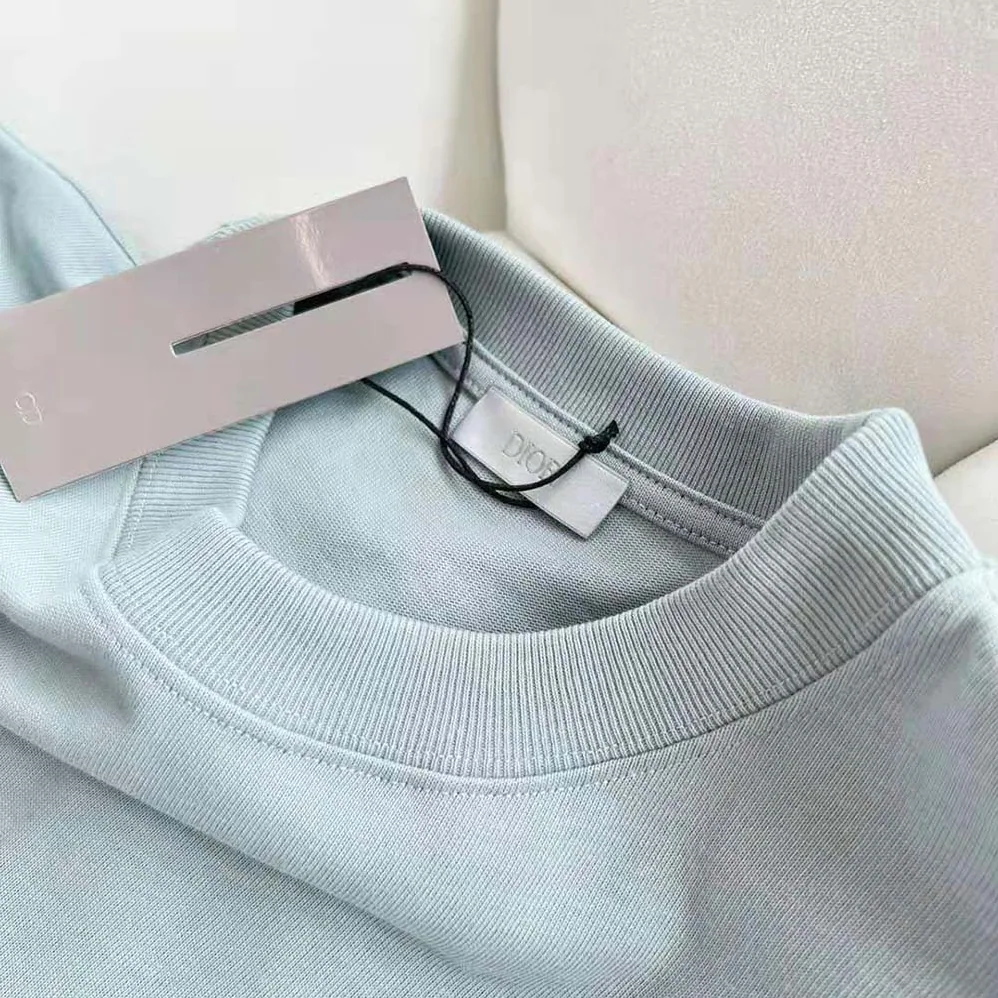 Dior Relaxed-Fit T-shirt Light Green Organic Cotton Compact Jersey for Men