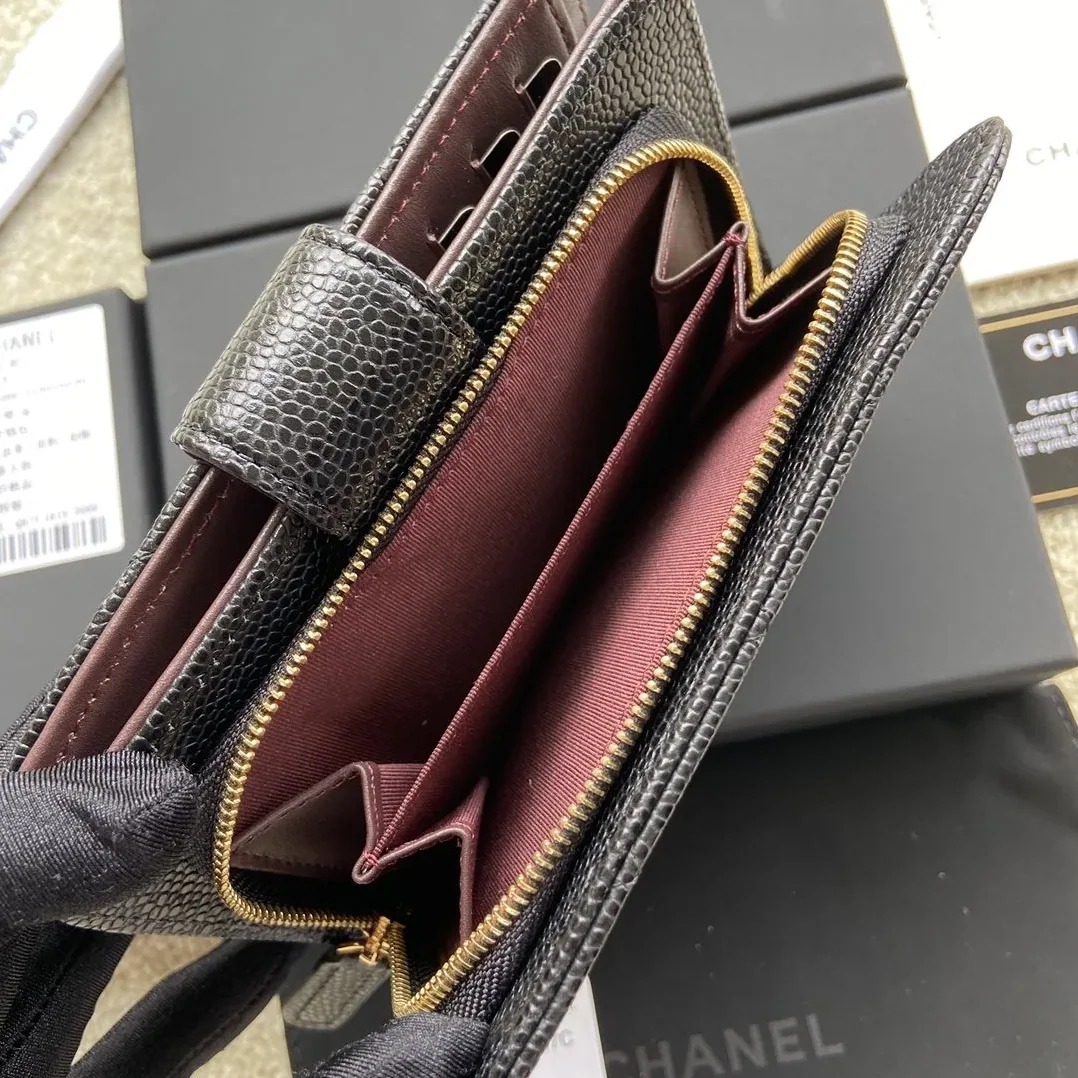 Chanel CO-CO Flap Wallet Black Gold Hardware /