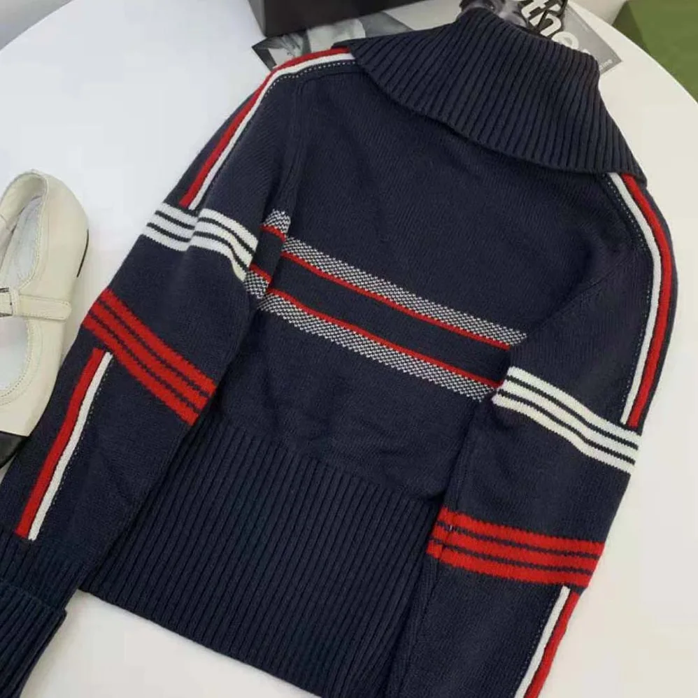 Dior Dioralps Stand Collar Sweater Blue Three-Tone Dior Star Wool and Cashmere Knit for Women