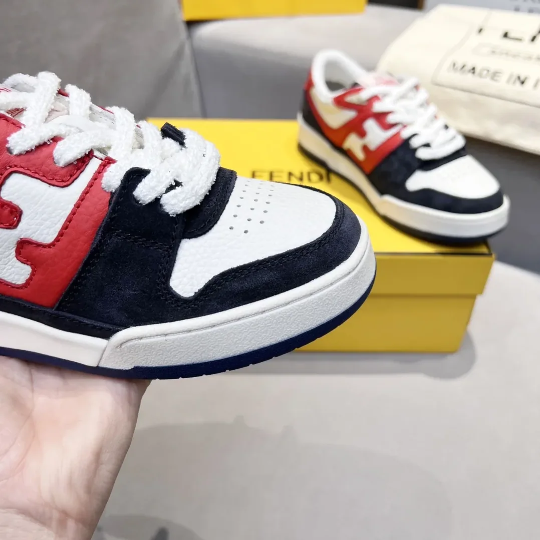 Fendi FD Match Low Tops Sneakers Red And Black Fendi FD Match Low Tops Sneakers Red And Black