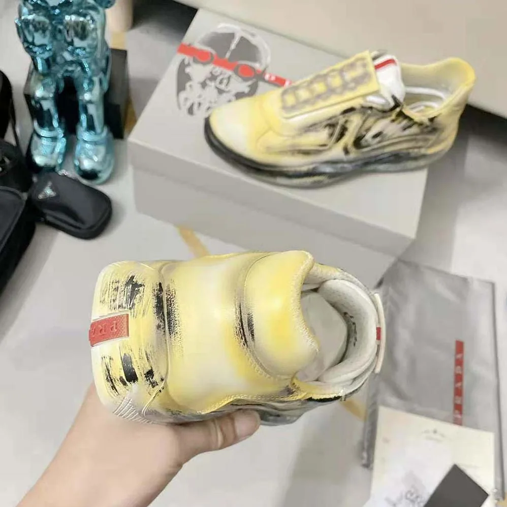 Prada Cass x Prada Americas Cup D3cay Sneakers for Unisex in Yellow