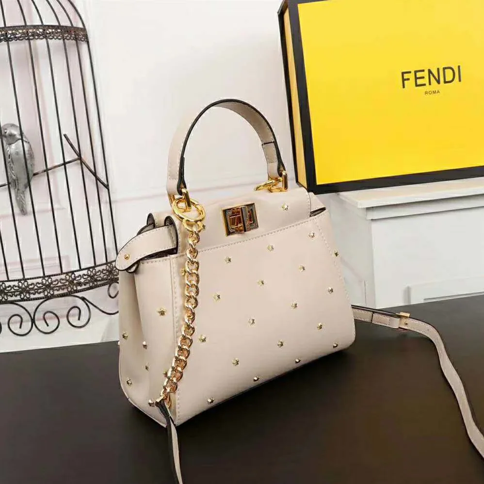 Fendi Peekaboo XS Leather Mini-Bag for Women in White