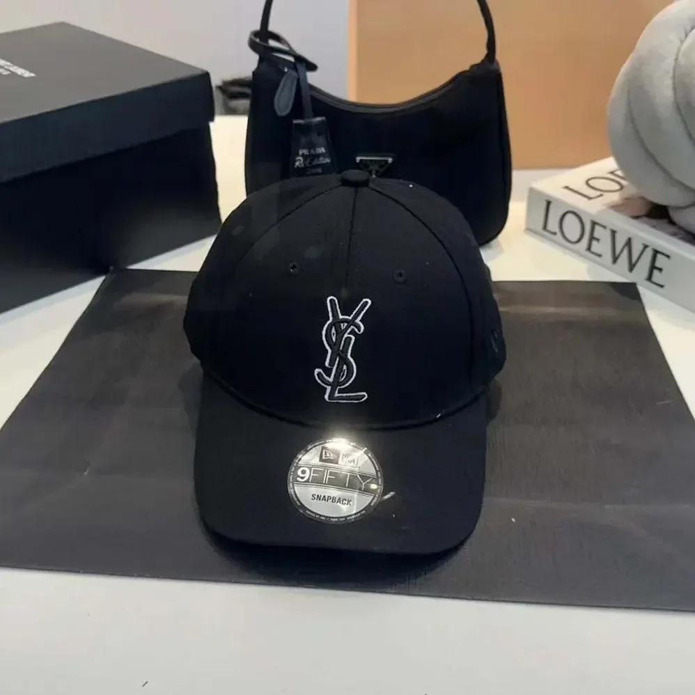 Saint Laurent YSL Cap in Gabardine for Unisex in Black