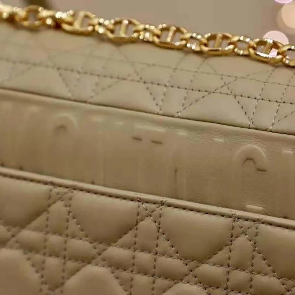 Dior Large Dior Caro Bag Supple Cannage Calfskin for Women in Sandy