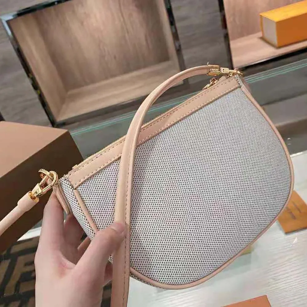 Burberry Embossed Logo Canvas and Leather Olympia Pouch for Women