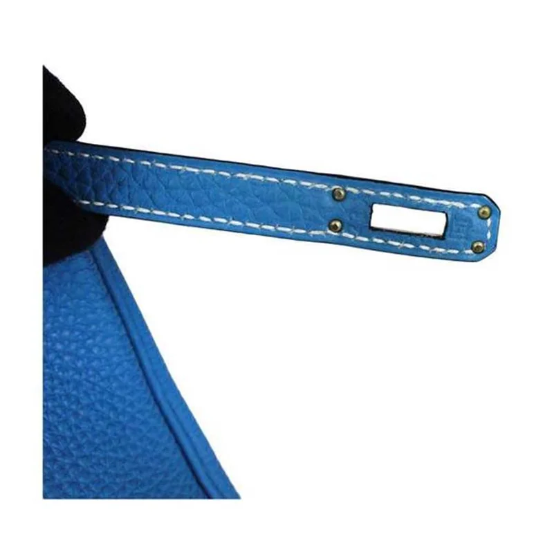 Hermes Birkin 25 Bag in Togo Leather with Silver Hardware in Blue Hermes Birkin 25 Bag in Togo Leather with Silver Hardware in Blue