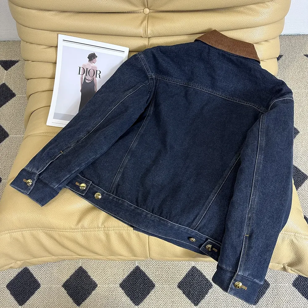 Miu Miu Flocked Denim And Velvet Blouson Jacket for Women