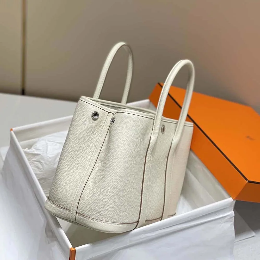 Hermes Garden Party 30 Voyage Bag for Unisex in White