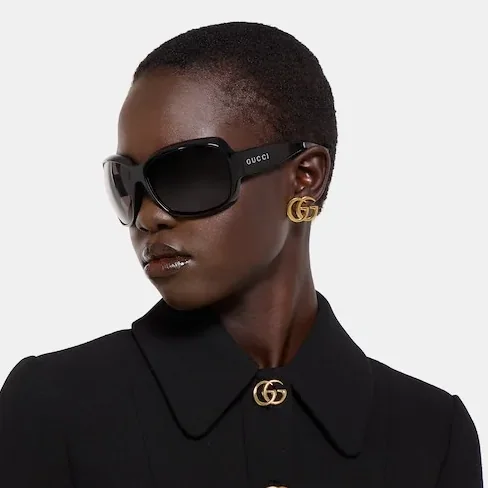 Gucci Marmont Stud Earrings Gold Hardware