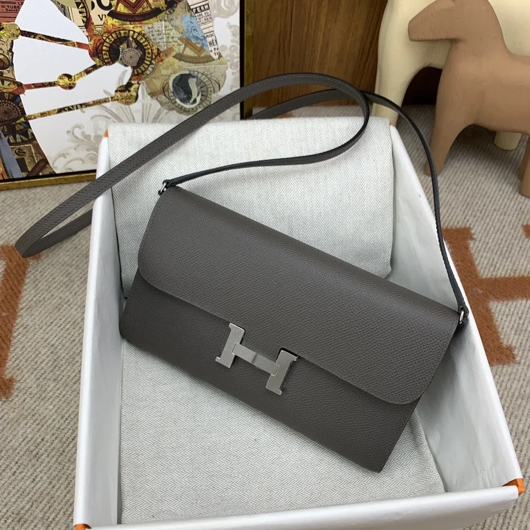 Hermes Constance Long Togo Wallet Grey, Silver Toned Hardware Bag Hermes Constance Long Togo Wallet Grey, Silver Toned Hardware Bag