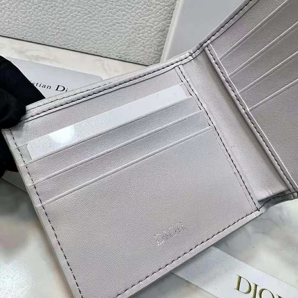 Dior Wallet Gray Dior Oblique Galaxy Leather for Men Dior Wallet Gray Dior Oblique Galaxy Leather for Men