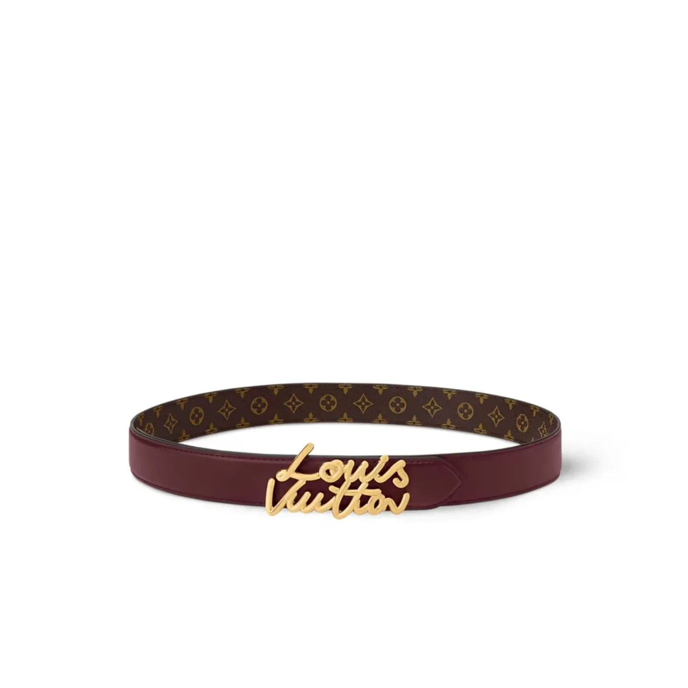 Louis Vuitton LV Script Belt Plum Monogram