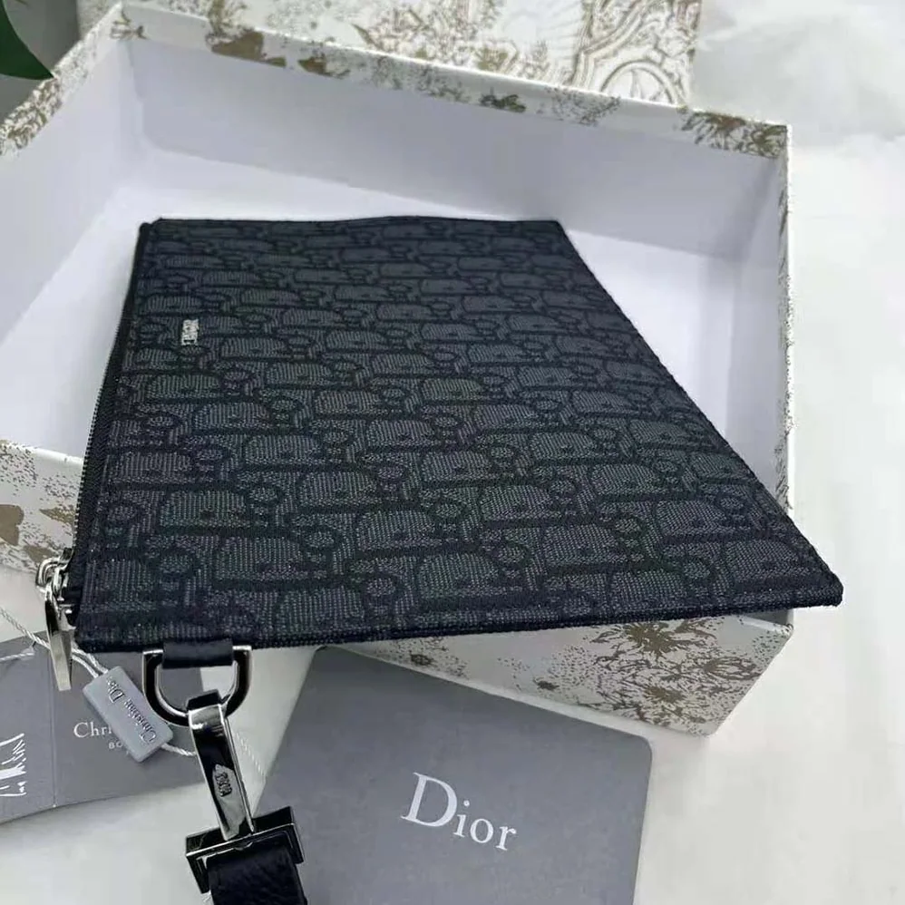 Dior A5 Pouch Black Dior Oblique Jacquard for Men