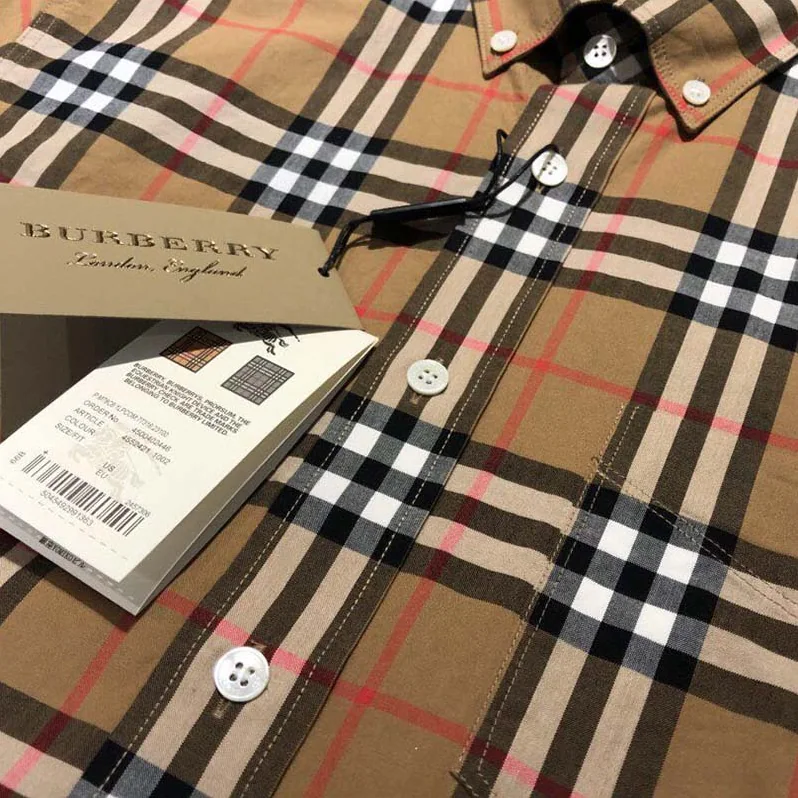 Burberry Button-Down Collar Vintage Check Cotton Shirt for Unisex