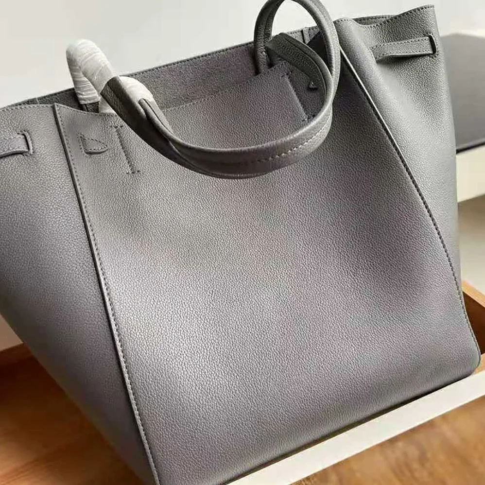 Celine Small Cabas Phantom in Soft Grained Calfskin for Women in Silver Celine Small Cabas Phantom in Soft Grained Calfskin for Women in Silver