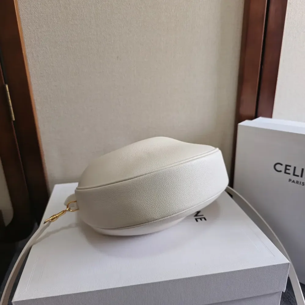 Celine Teen Celine Lulu in Grained Calfskin for Women in White Celine Teen Celine Lulu in Grained Calfskin for Women in White