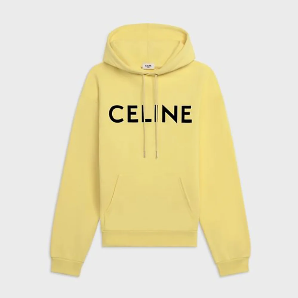 Celine Loose Celine Sweatshirt in Cotton for Women in Yellow Celine Loose Celine Sweatshirt in Cotton for Women in Yellow