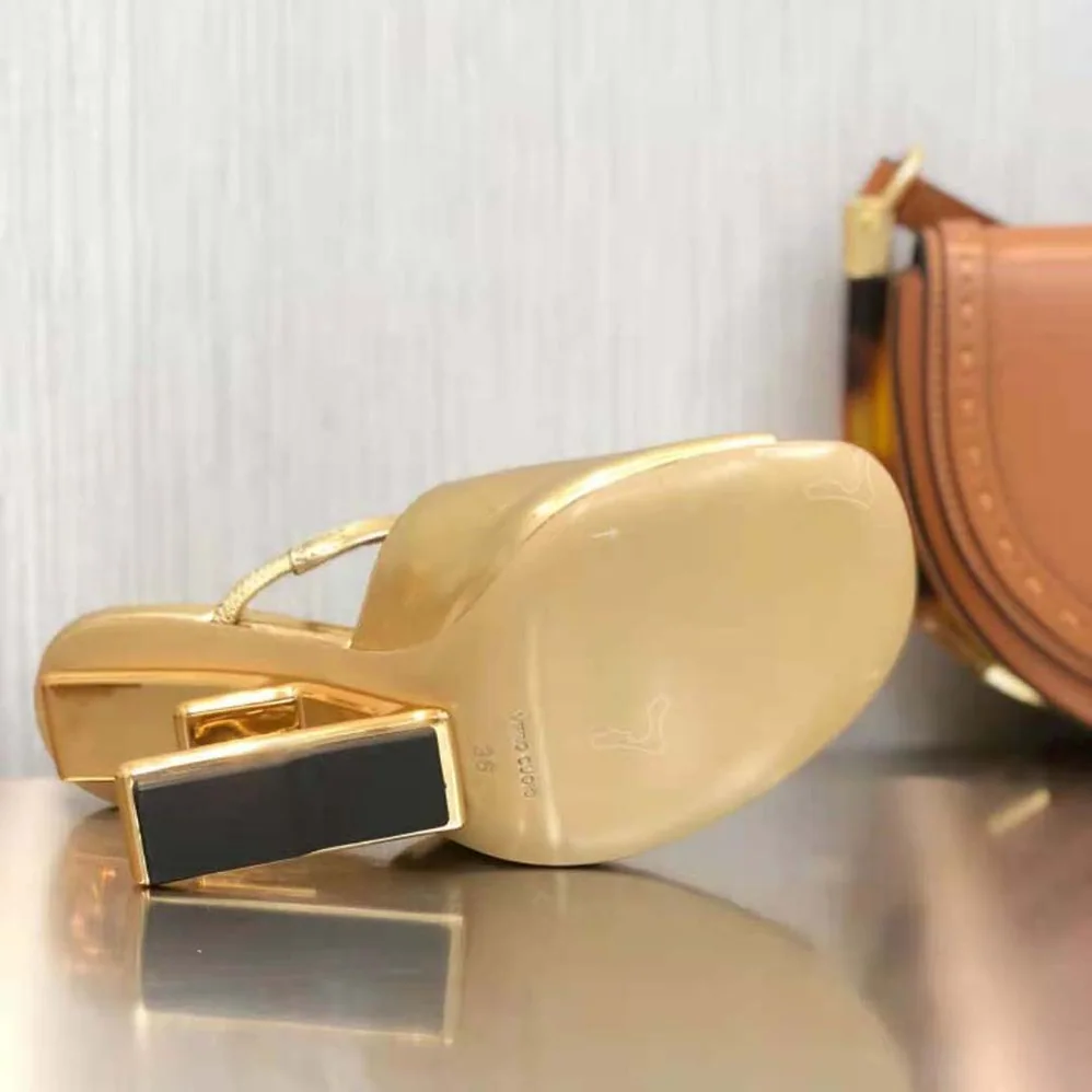 Fendi First Gold Nappa Leather High for Women in Heeled Sandals Fendi First Gold Nappa Leather High for Women in Heeled Sandals