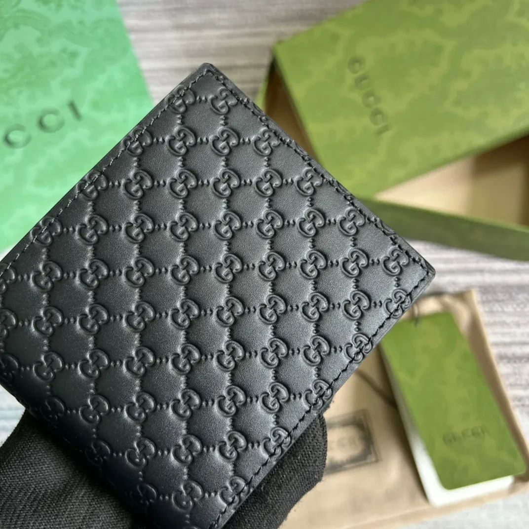 Gucci GG Microguccissima Bi in Fold Wallet Black / Gucci GG Microguccissima Bi in Fold Wallet Black /