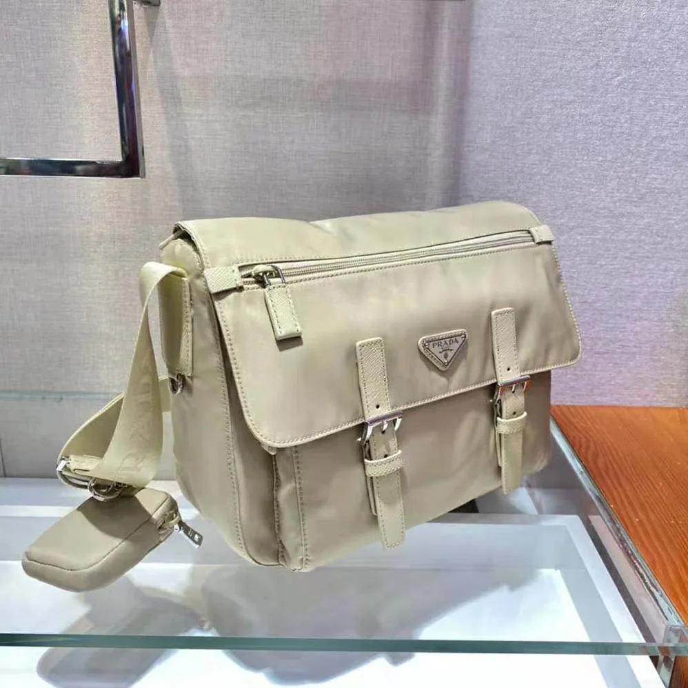 Prada Re-Nylon Shoulder Bag for Women in Beige Prada Re-Nylon Shoulder Bag for Women in Beige