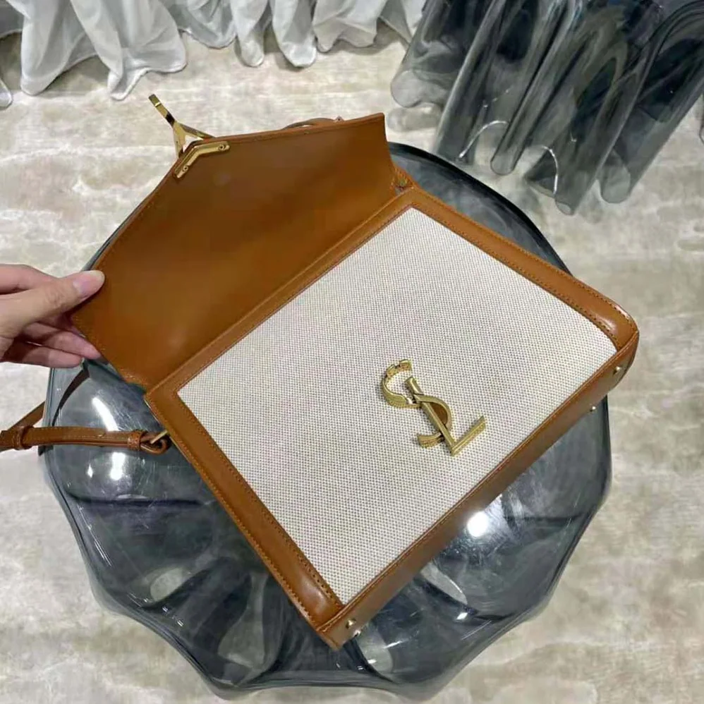 Saint Laurent YSL Cassandra Medium Top Handle Bag in Canvas and Smooth Leather for Women Saint Laurent YSL Cassandra Medium Top Handle Bag in Canvas and Smooth Leather for Women