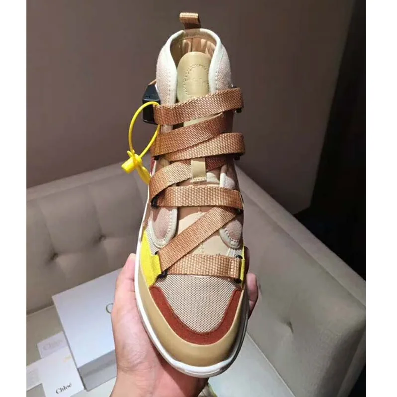 Chloe Shoes Sonnie High-Top Sneaker in Suede Calfskin & Mix of Materials for Women in Pink Chloe Shoes Sonnie High-Top Sneaker in Suede Calfskin & Mix of Materials for Women in Pink
