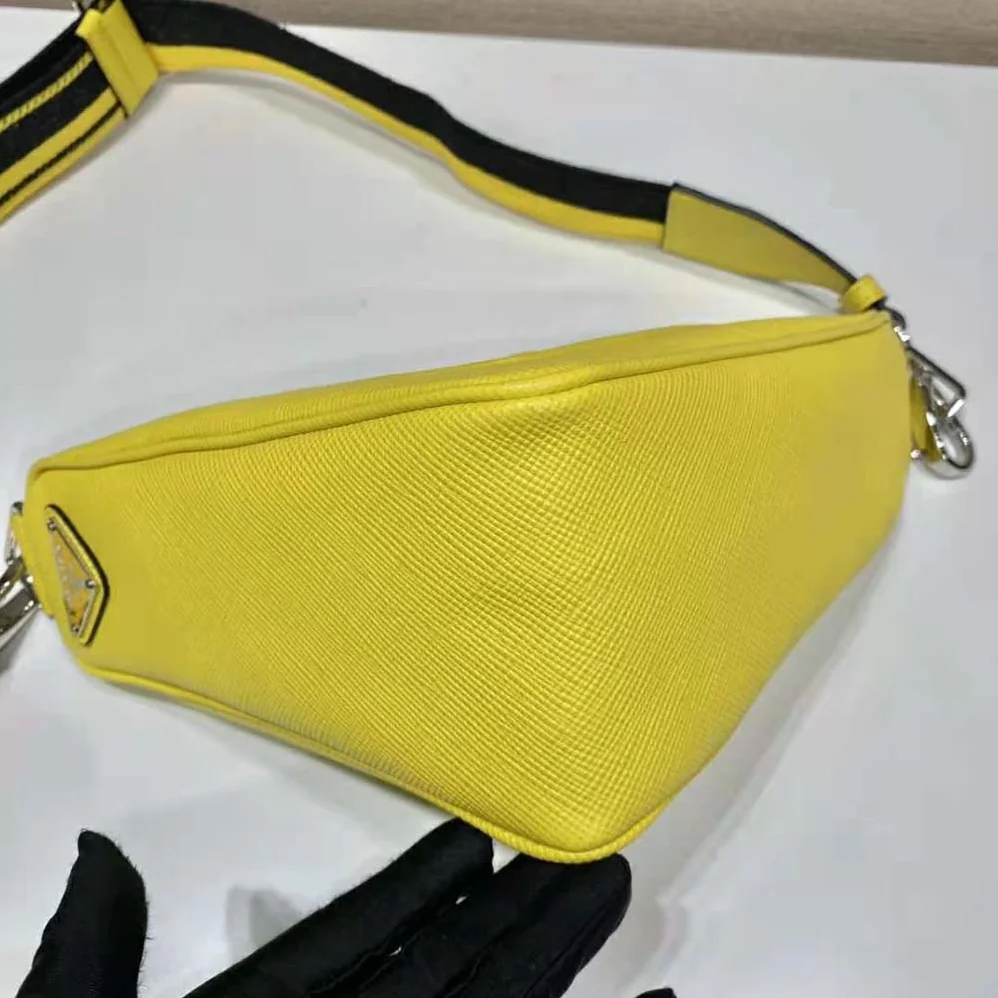 Prada Saffiano Prada Triangle Bag for Women in Yellow
