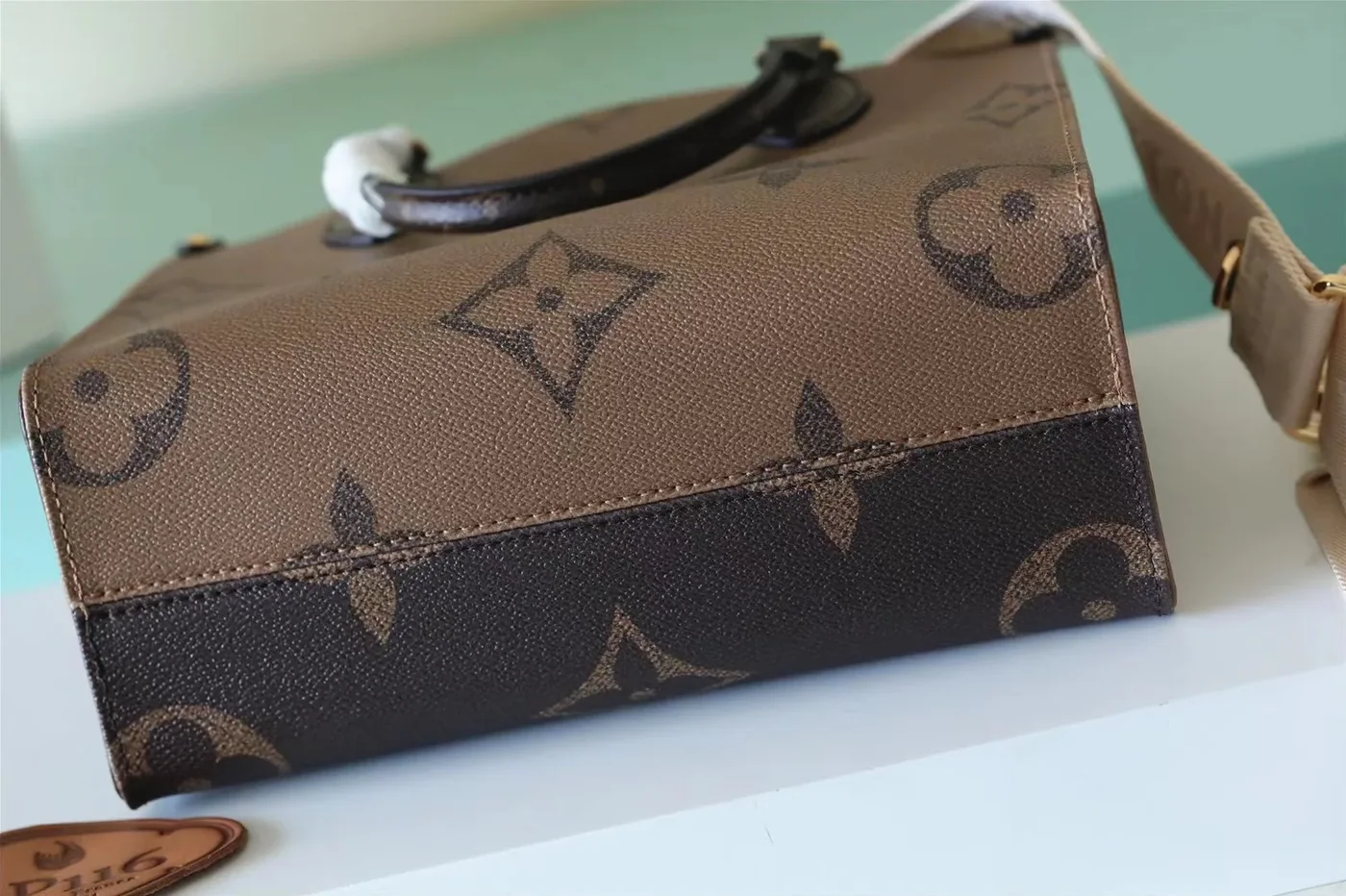Louis Vuitton OnTheGo PM Tote Bag in Brown Gold Hardware