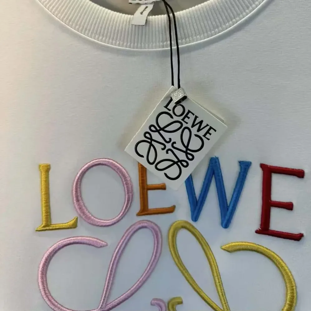 Loewe Anagram Regular Fit Sweatshirt in Cotton for Men in White/Red