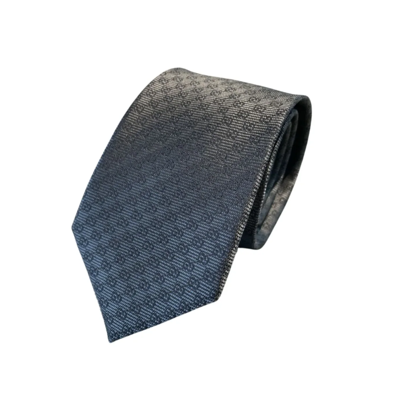 Gucci Monogram Interlocking G Jacquard Dark Grey Tie