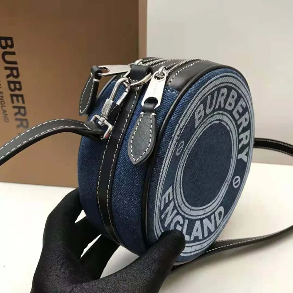 Burberry Logo Graphic Denim and Leather Louise Bag for Women Burberry Logo Graphic Denim and Leather Louise Bag for Women