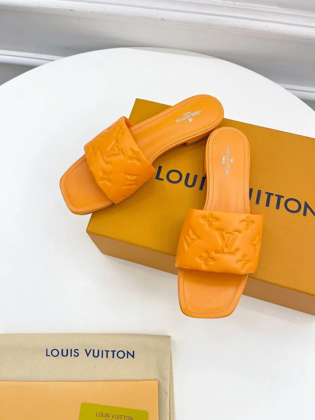 Louis Vuitton Revival Flat Mule Orange for Women Louis Vuitton Revival Flat Mule Orange for Women