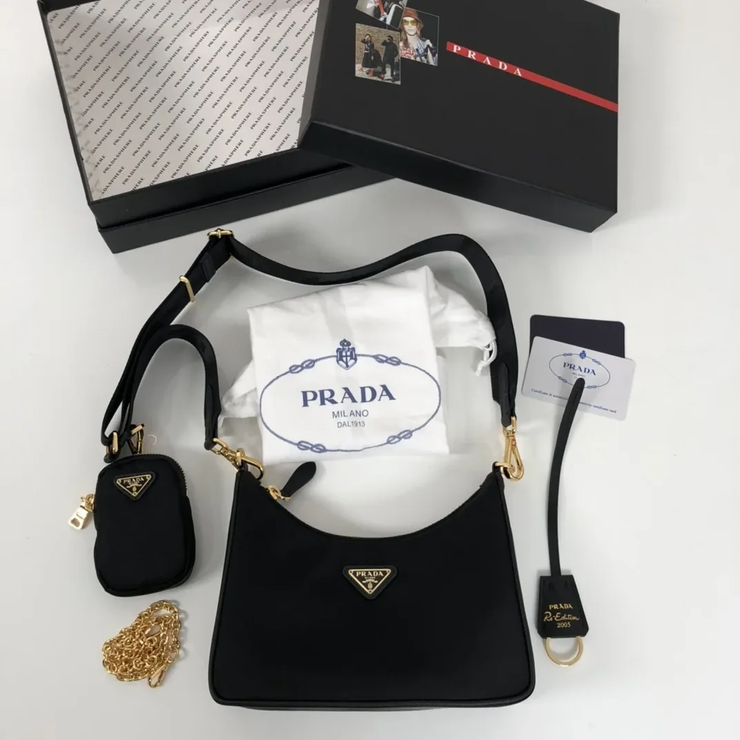 Prada Re- 2005 Re in Nylon Bag Black