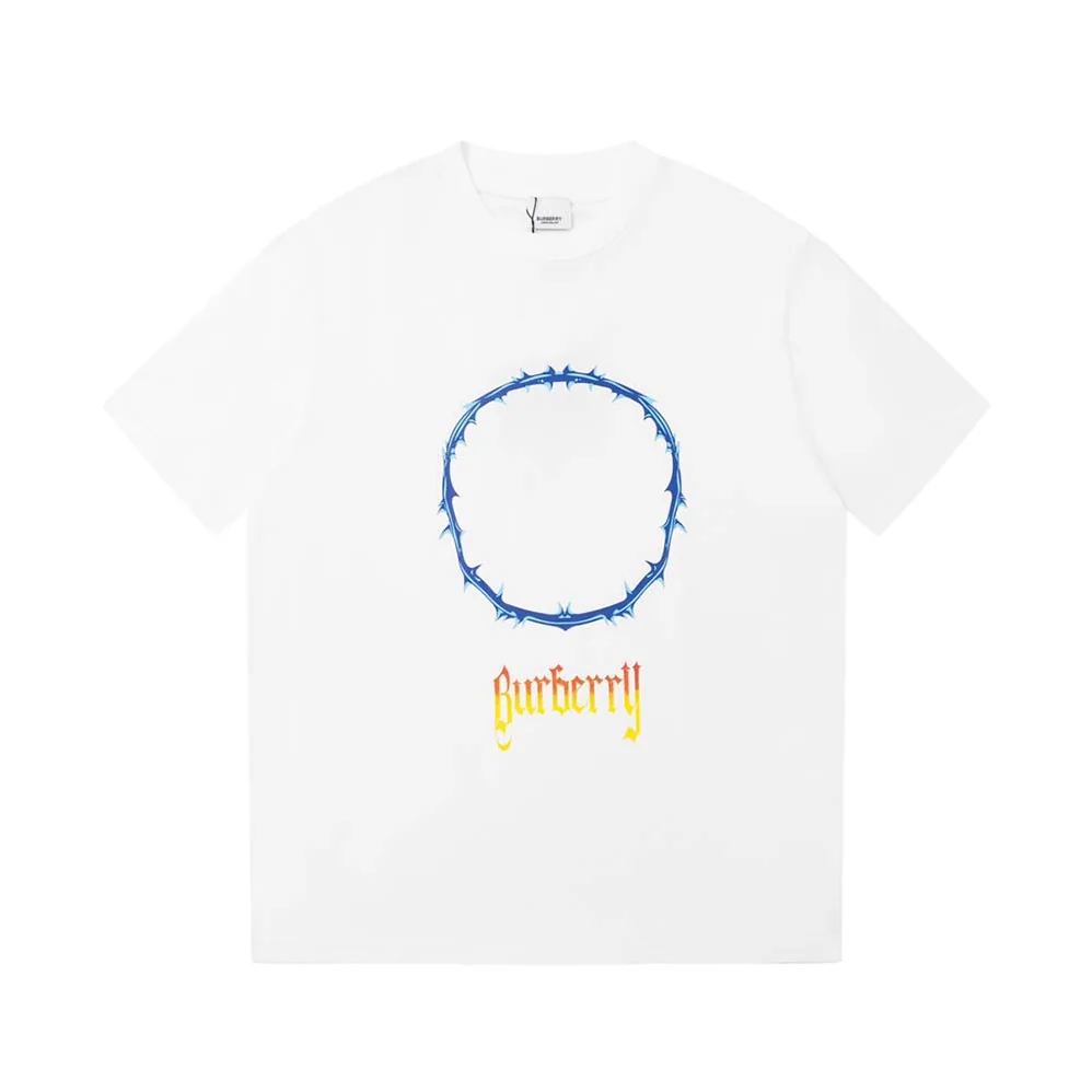 Burberry Thorn and Logo Print Cotton Oversized T-shirt for Men in White