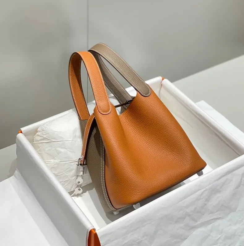 Hermes Picotin Lock 18 Bag Grey in Brown / Hermes Picotin Lock 18 Bag Grey in Brown /