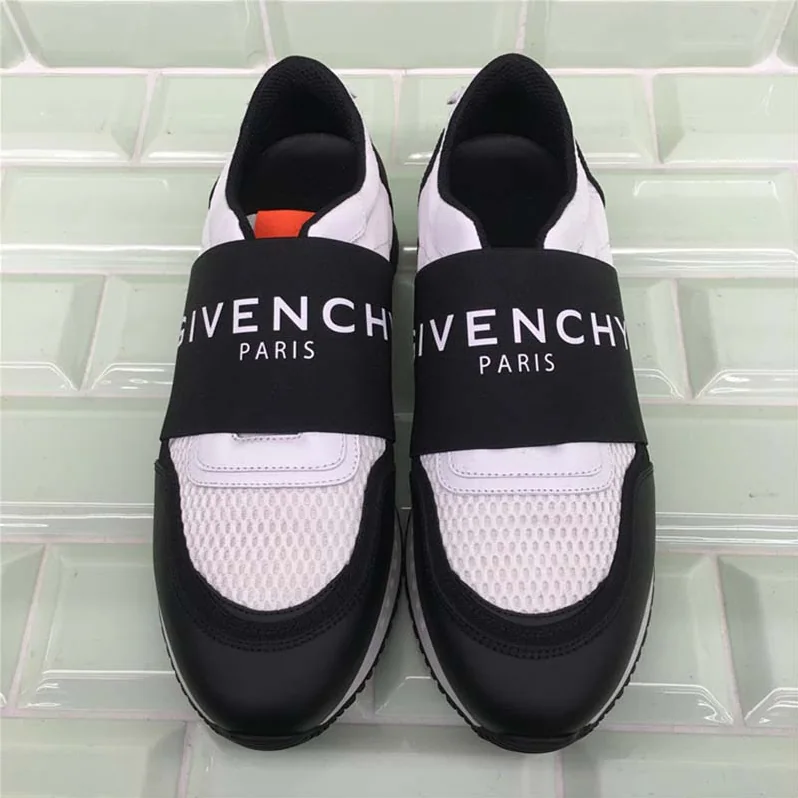 Givenchy Runner Elastic Sneakers in Leather and Nylon Shoes Black for Men