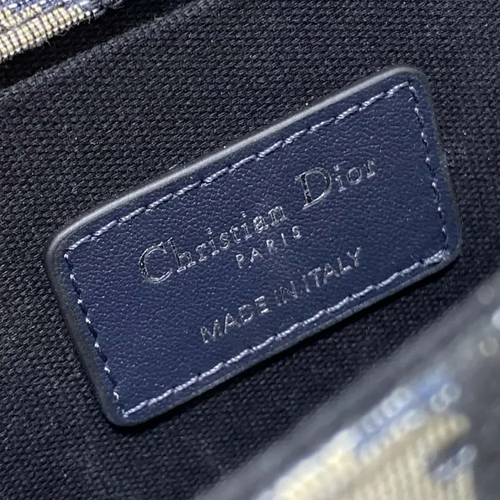 Dior 30 Montaigne Bag Blue Dior Oblique Jacquard and Smooth Calfskin for Women