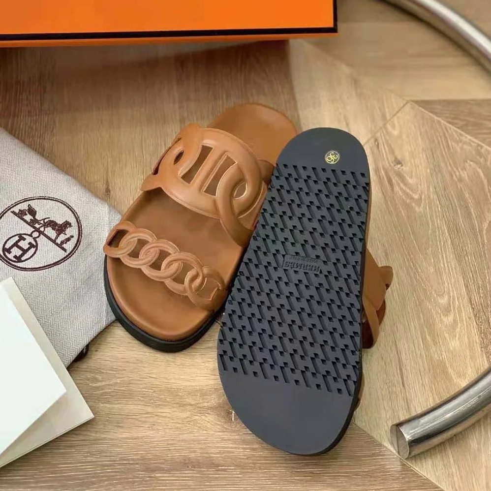 Hermes Extra Sandal in Nappa Leather for Women in Brown