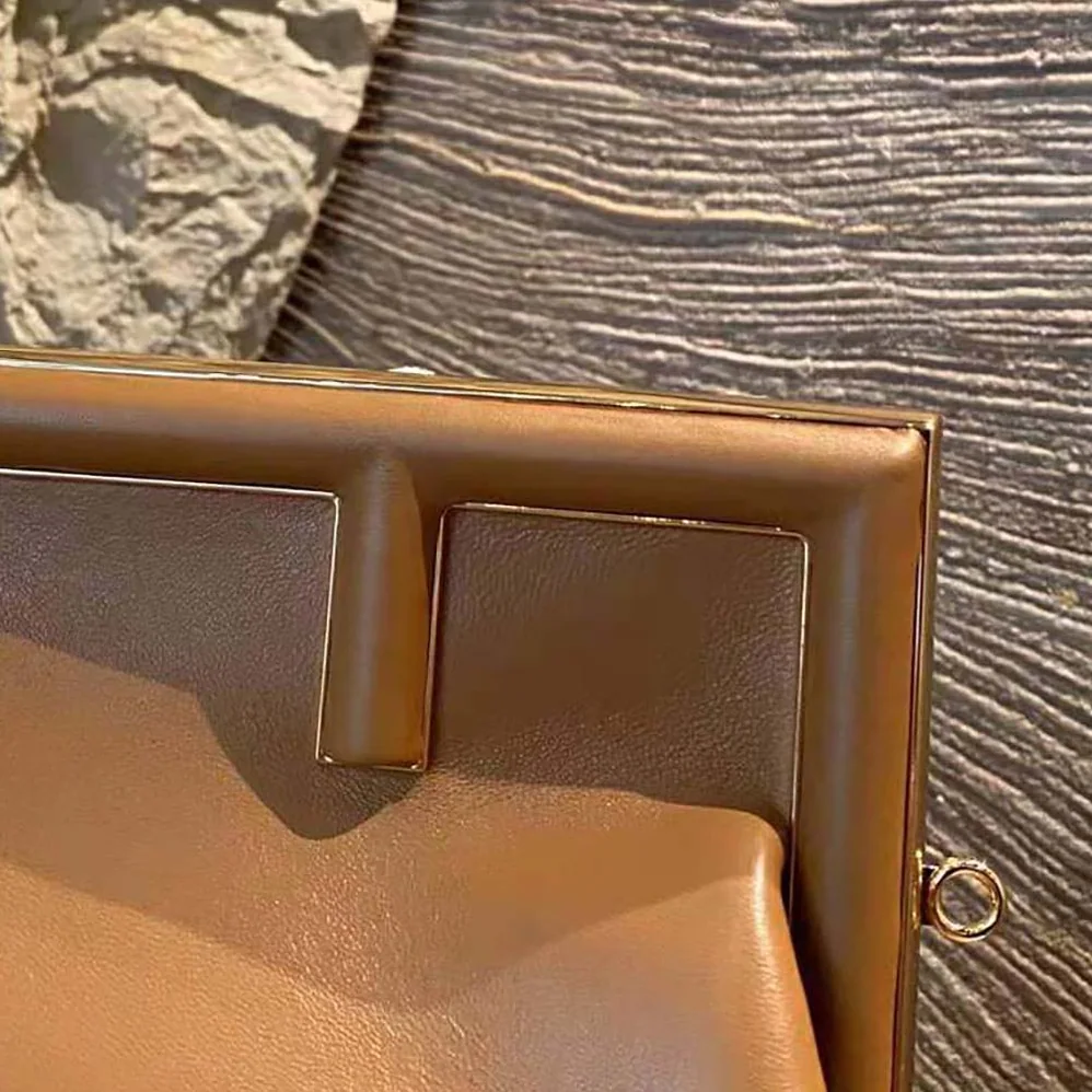 Fendi First Medium Nappa Leather Bag for Women in Brown Fendi First Medium Nappa Leather Bag for Women in Brown
