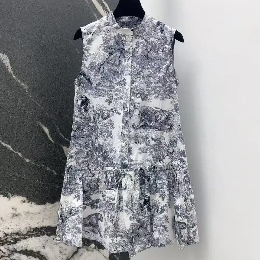 Dior Dioriviera Straight Ruffled Dress White Toile de Jouy Palms Cotton and Silk Poplin for Women Dior Dioriviera Straight Ruffled Dress White Toile de Jouy Palms Cotton and Silk Poplin for Women
