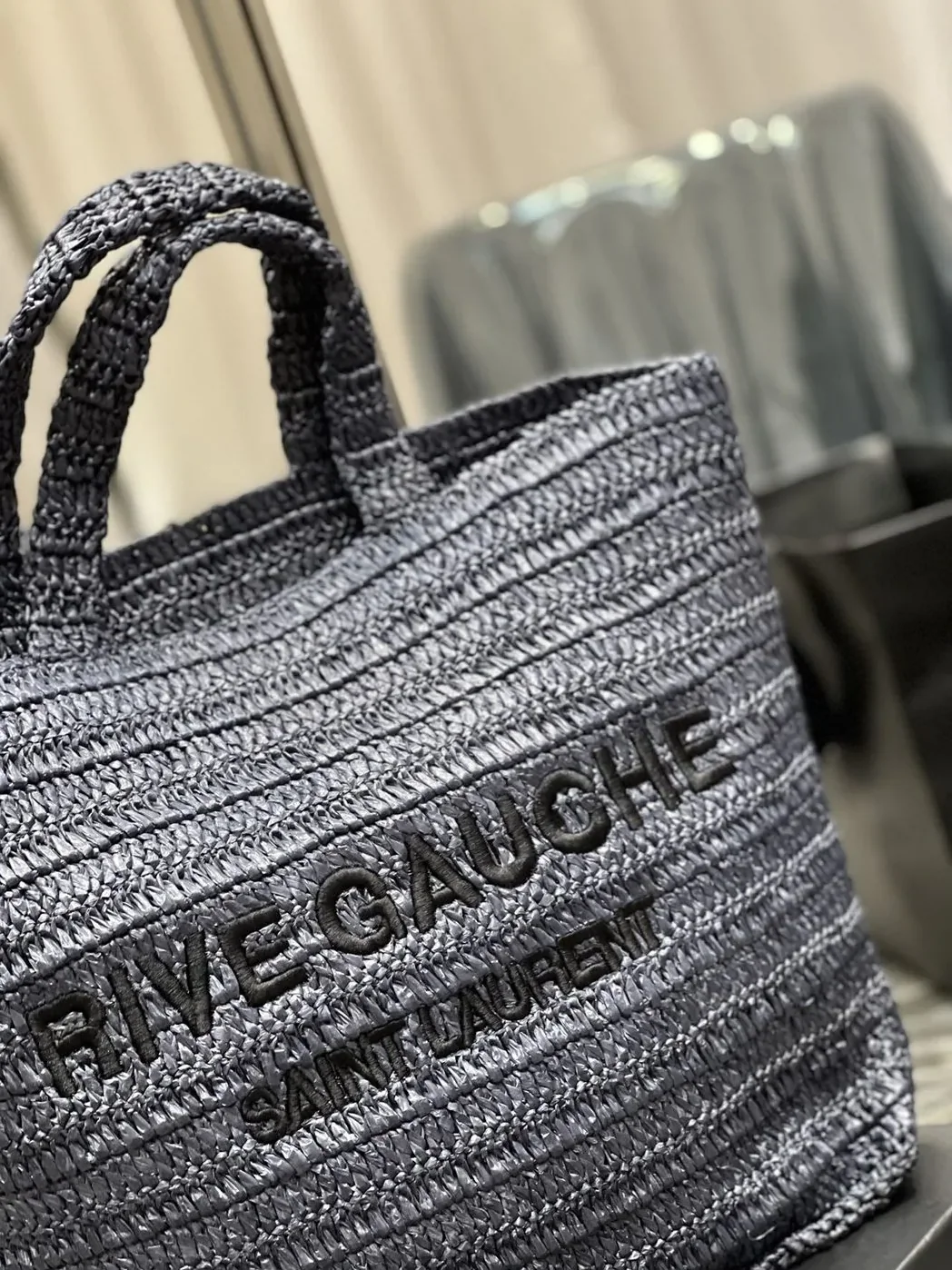 Saint Laurent Rive Gauche Supple Tote Bag Grey Saint Laurent Rive Gauche Supple Tote Bag Grey