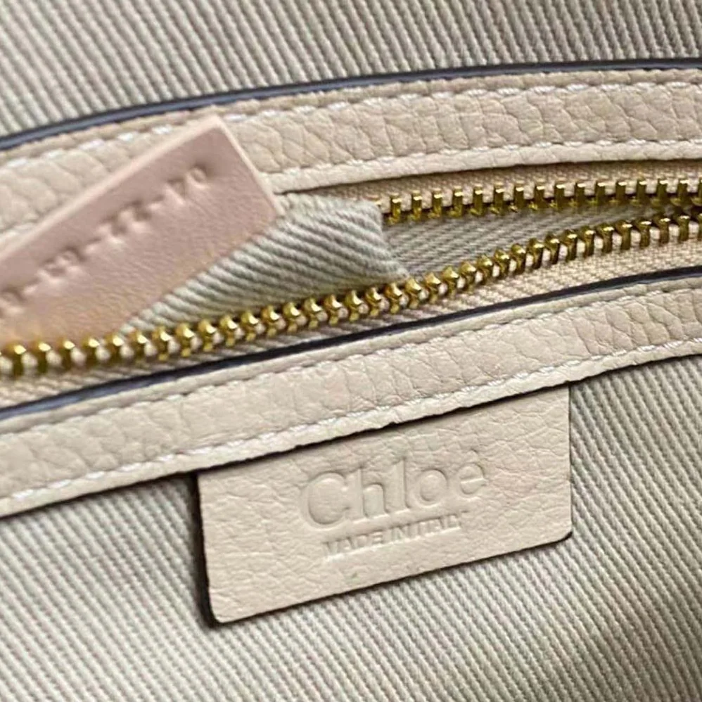 Chloe Marcie Small Double Carry Bag for Women in Beige